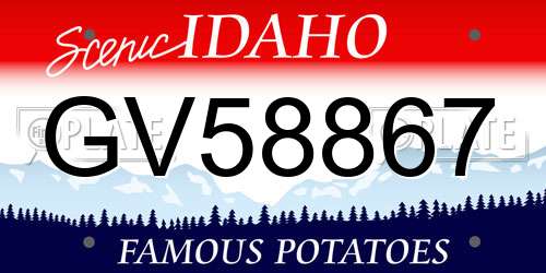 GV58867 Idaho License Plate