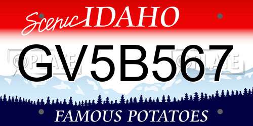 GV5B567 Idaho License Plate