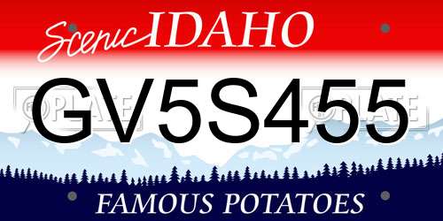 GV5S455 Idaho License Plate
