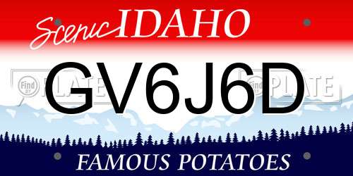 GV6J6D Idaho License Plate