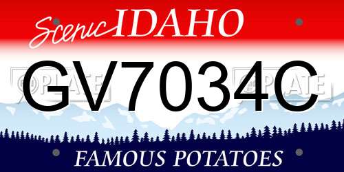 GV7034C Idaho License Plate