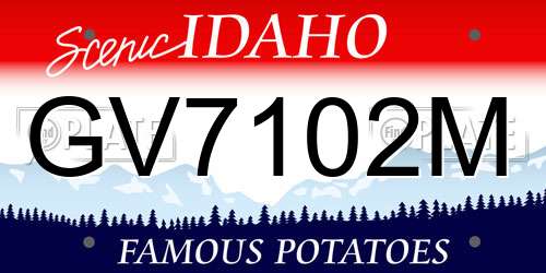 GV7102M Idaho License Plate