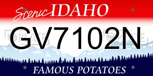 GV7102N Idaho License Plate