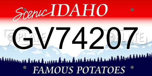 GV74207 Idaho License Plate