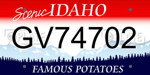 GV74702 Idaho License Plate