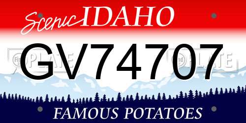 GV74707 Idaho License Plate