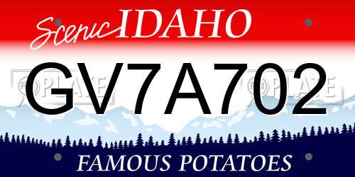GV7A702 Idaho License Plate