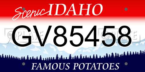 GV85458 Idaho License Plate