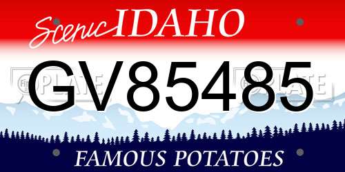 GV85485 Idaho License Plate