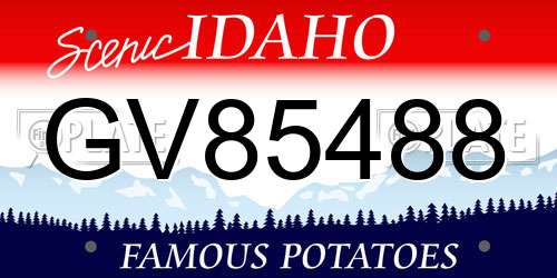 GV85488 Idaho License Plate