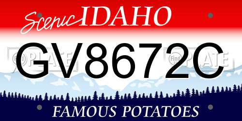 GV8672C Idaho License Plate