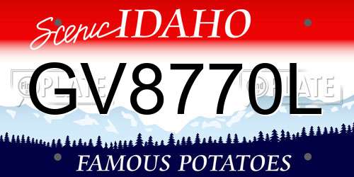 GV8770L Idaho License Plate