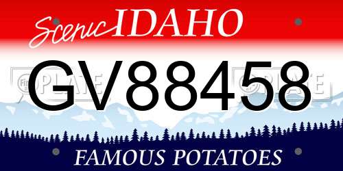 GV88458 Idaho License Plate