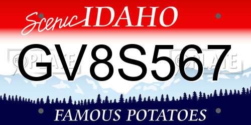 GV8S567 Idaho License Plate