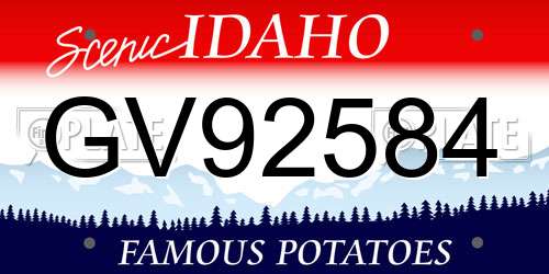 GV92584 Idaho License Plate
