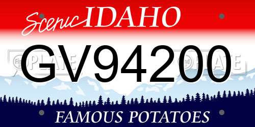 GV94200 Idaho License Plate