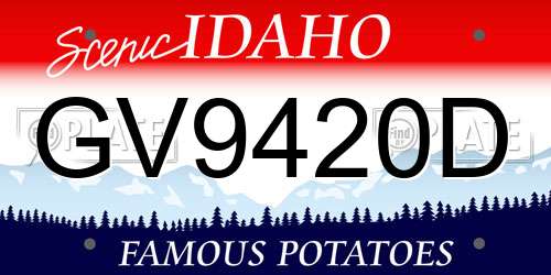 GV9420D Idaho License Plate