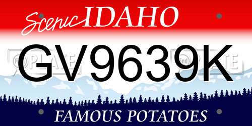 GV9639K Idaho License Plate