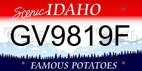 GV9819F Idaho License Plate