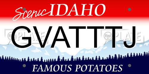 GVATTTJ Idaho License Plate