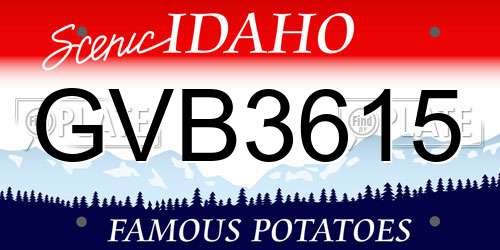 GVB3615 Idaho License Plate