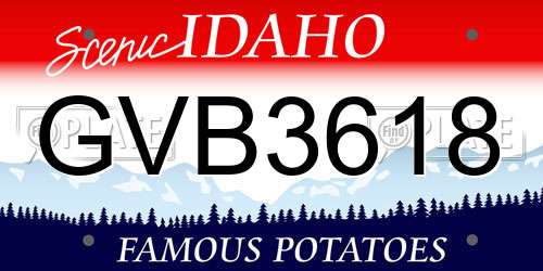 GVB3618 Idaho License Plate