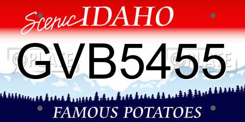 GVB5455 Idaho License Plate