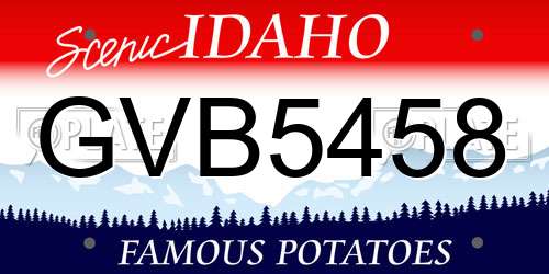 GVB5458 Idaho License Plate