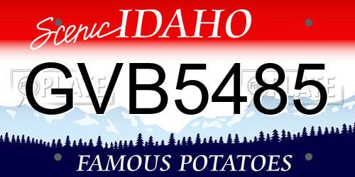 GVB5485 Idaho License Plate