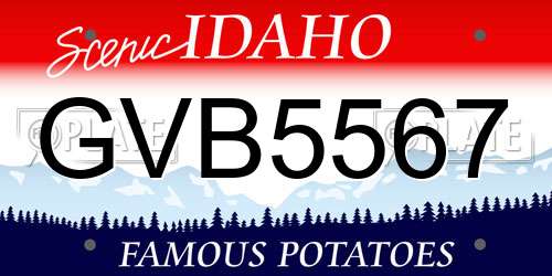 GVB5567 Idaho License Plate