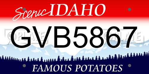 GVB5867 Idaho License Plate