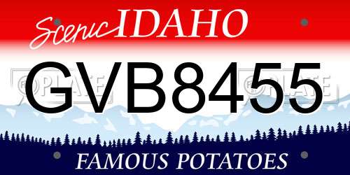 GVB8455 Idaho License Plate