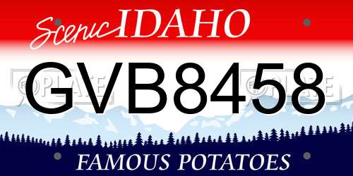 GVB8458 Idaho License Plate