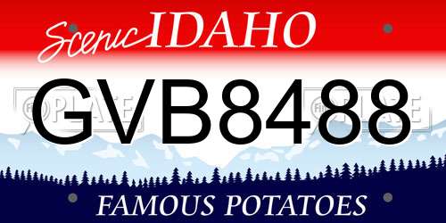 GVB8488 Idaho License Plate