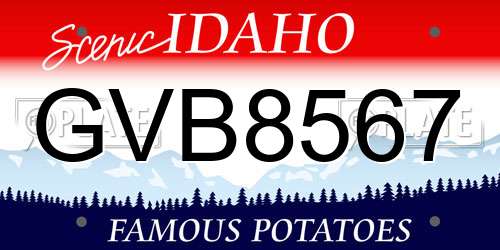 GVB8567 Idaho License Plate