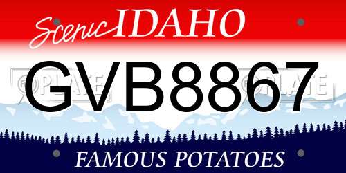 GVB8867 Idaho License Plate