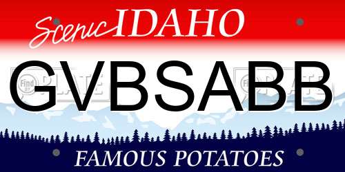 GVBSABB Idaho License Plate