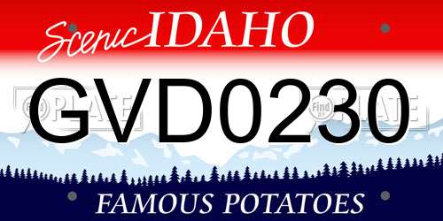 GVD0230 Idaho License Plate