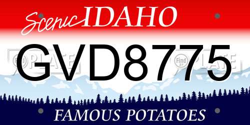 GVD8775 Idaho License Plate