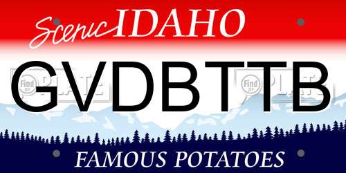 GVDBTTB Idaho License Plate