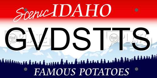 GVDSTTS Idaho License Plate