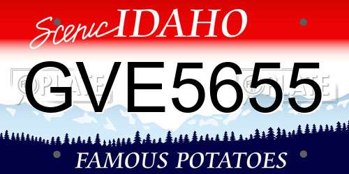 GVE5655 Idaho License Plate