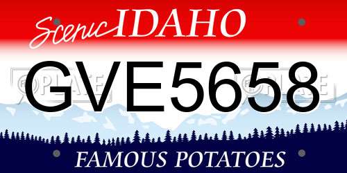 GVE5658 Idaho License Plate