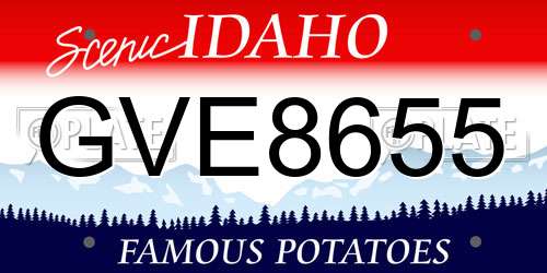 GVE8655 Idaho License Plate