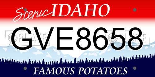 GVE8658 Idaho License Plate