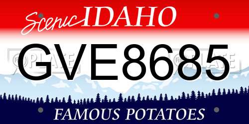GVE8685 Idaho License Plate