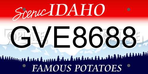 GVE8688 Idaho License Plate