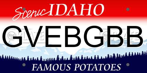 GVEBGBB Idaho License Plate