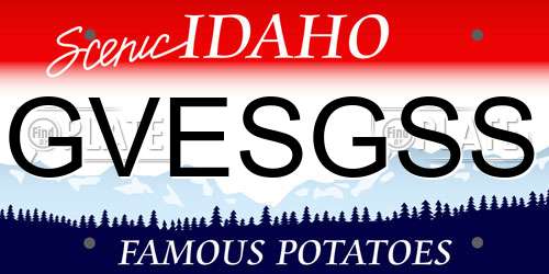 GVESGSS Idaho License Plate