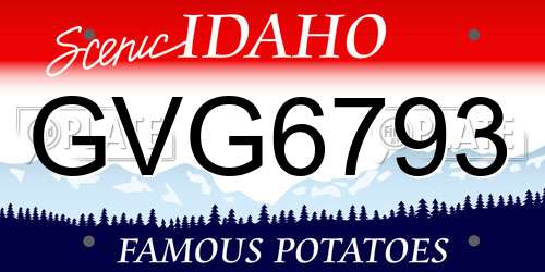 GVG6793 Idaho License Plate